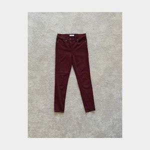 Madewell Burgundy 9” High Rise Skinny Skinny Jeans